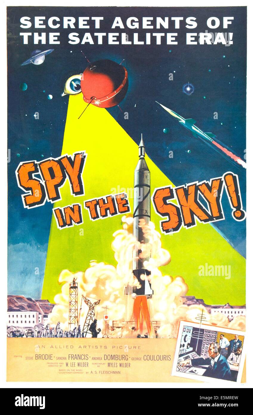 SPY IN THE SKY, US poster art. 1958. Stock Photo