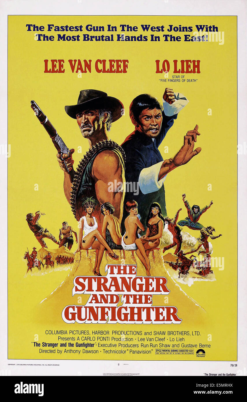THE STRANGER AND THE GUNFIGHTER, (aka LA DOVE NON BATTE IL SOLE), US poster art, from left: Lee Van Cleef, Lieh Lo, 1974 Stock Photo
