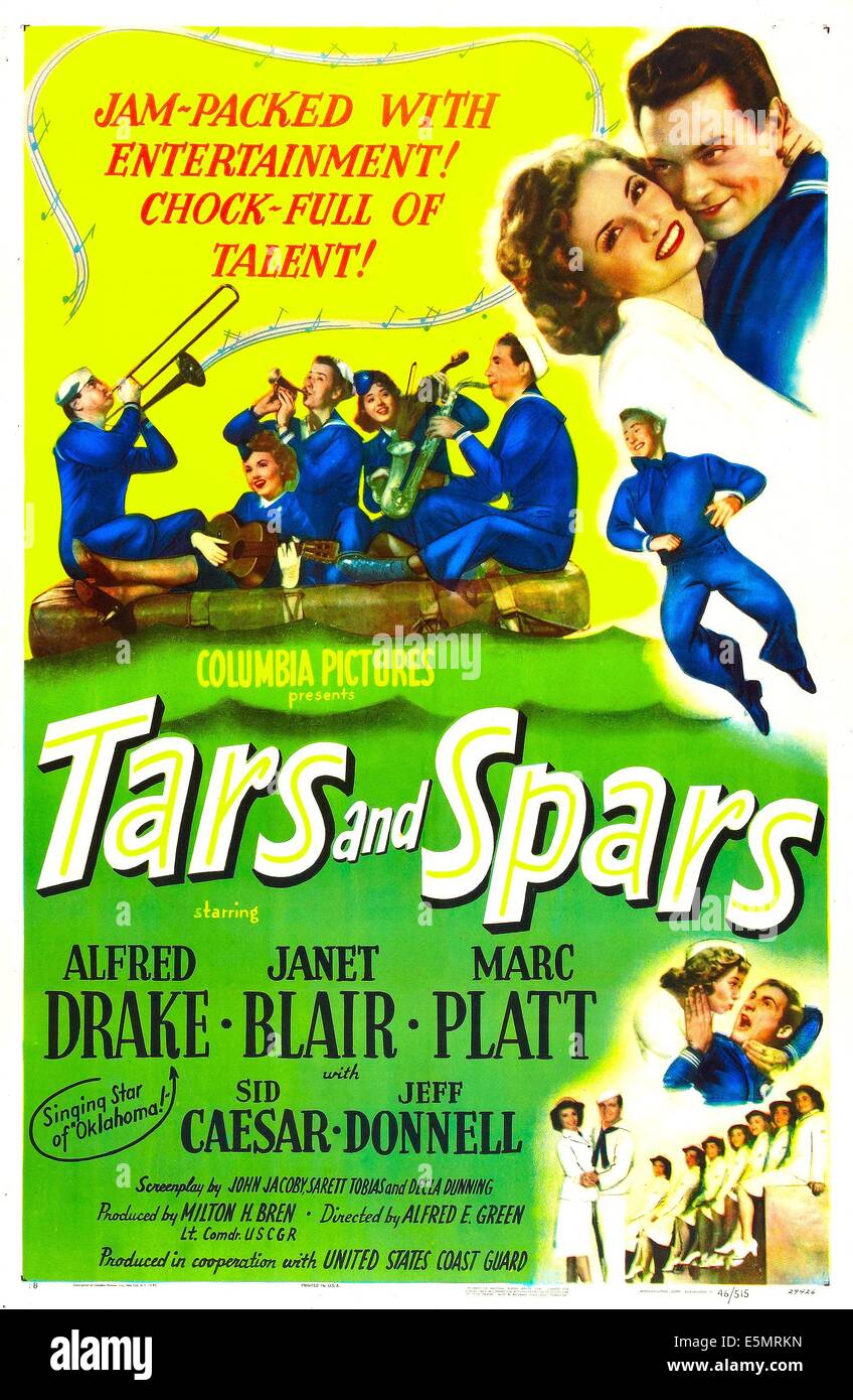 TARS AND SPARS, US poster, top right: Janet Blair, Alfred Drake, bottom right: Jeff Donnell, Sid Caesar, 1946 Stock Photo