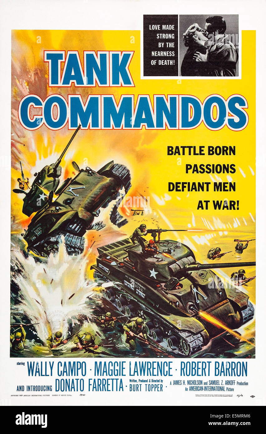 TANK COMMANDOS, US poster, 1959 Stock Photo