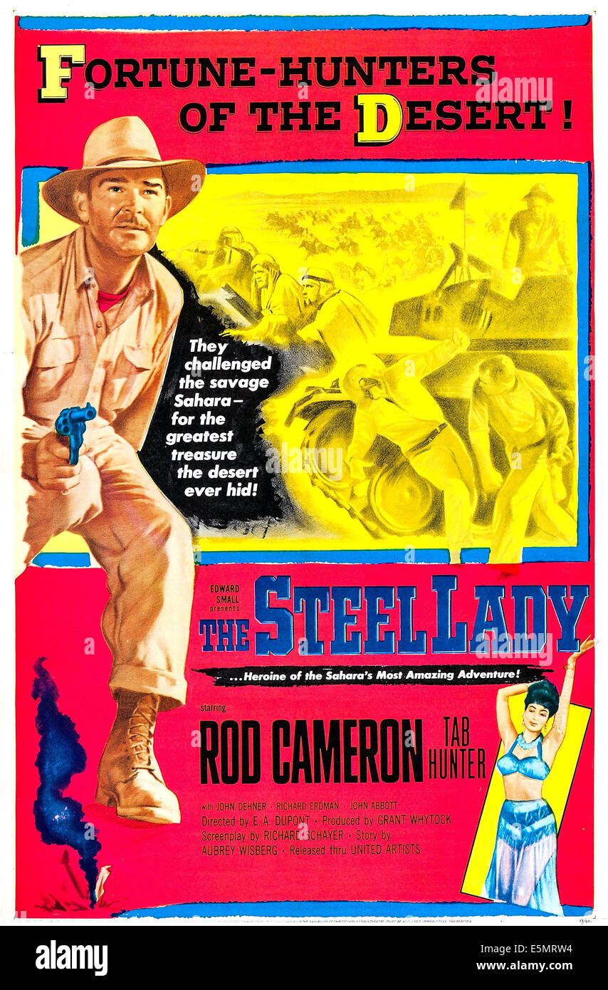 THE STEEL LADY, US poster, Rod Cameron (left), 1953 Stock Photo