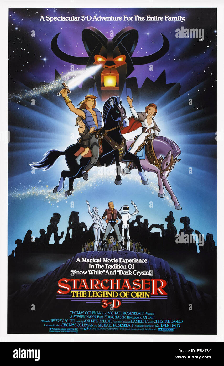 STARCHASER: THE LEGEND OF ORIN, US poster art, 1985. ©Atlantic Releasing Corporation/courtesy Everett Collection Stock Photo