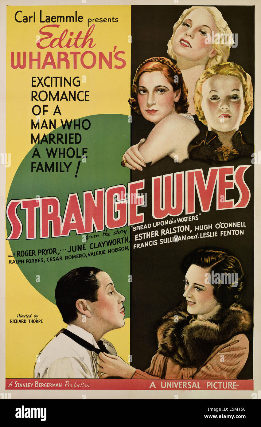 STRANGE WIVES, bottom, from left, Roger Pryor, June Clayworth, 1934 ...