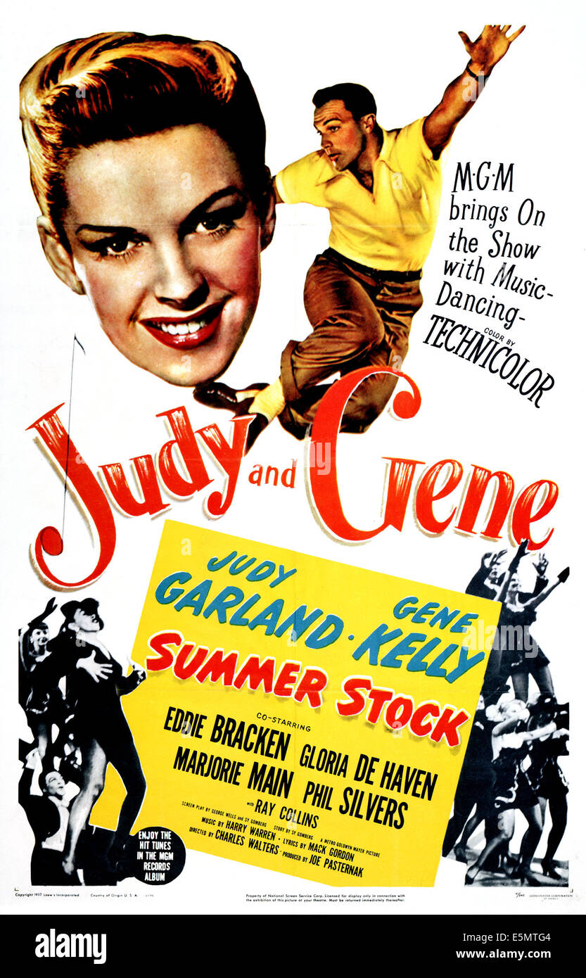 SUMMER STOCK, Judy Garland, Gene Kelly, 1950 Stock Photo