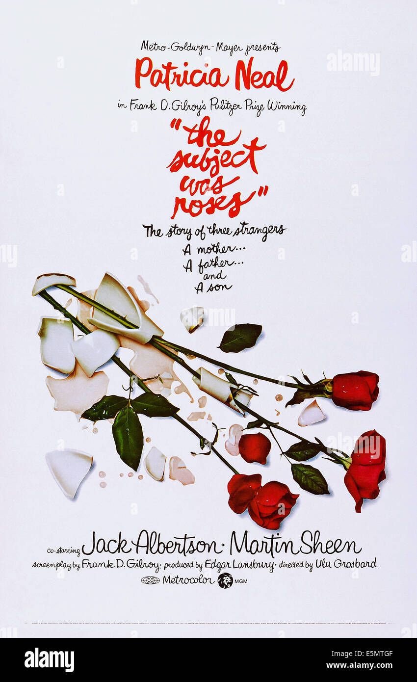 THE SUBJECT WAS ROSES, poster art, 1968 Stock Photo
