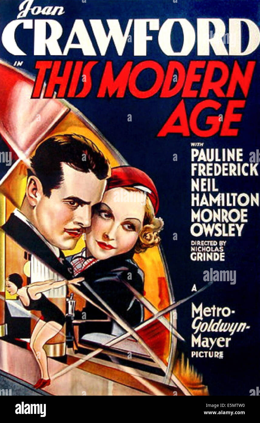 THIS MODERN AGE, from left on US poster art: Neil Hamilton, Joan Crawford, 1931 Stock Photo