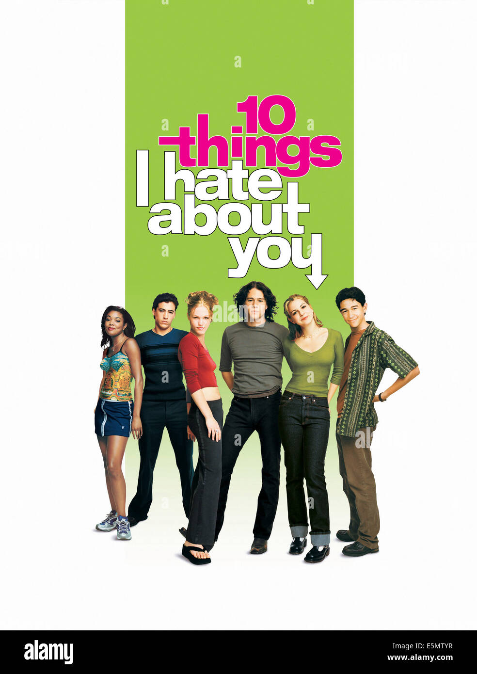 10 THINGS I HATE ABOUT YOU, from left: Gabrielle Union, David Krumholtz, Julia Stiles, Heath Ledger, Larisa Oleynik, Joseph Stock Photo