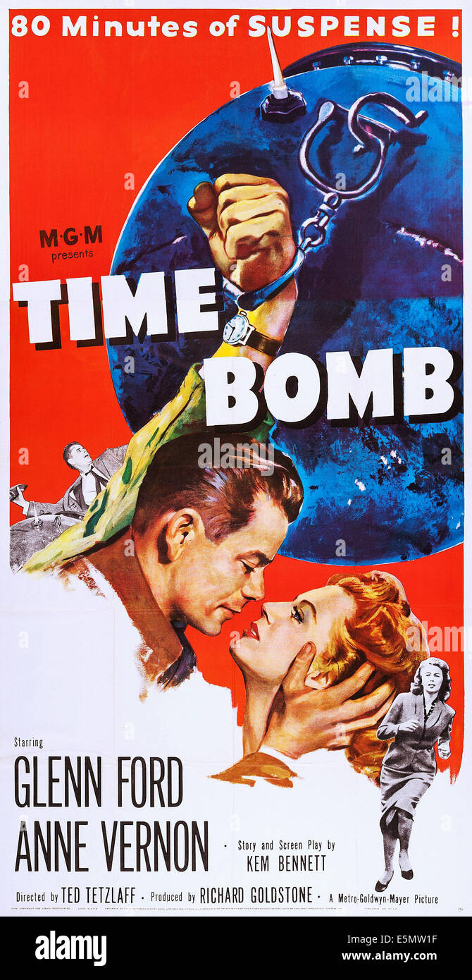 TIME BOMB, (aka TERROR ON A TRAIN), US poster art, from left: Glenn Ford, Anne Vernon, 1953 Stock Photo