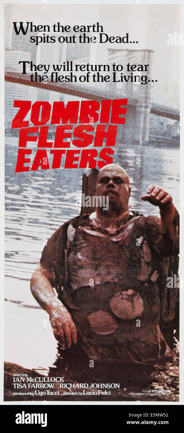 ZOMBIE FLESH EATERS, (aka ZOMBIE, aka ZOMBI 2), Australian poster art, 1979 Stock Photo