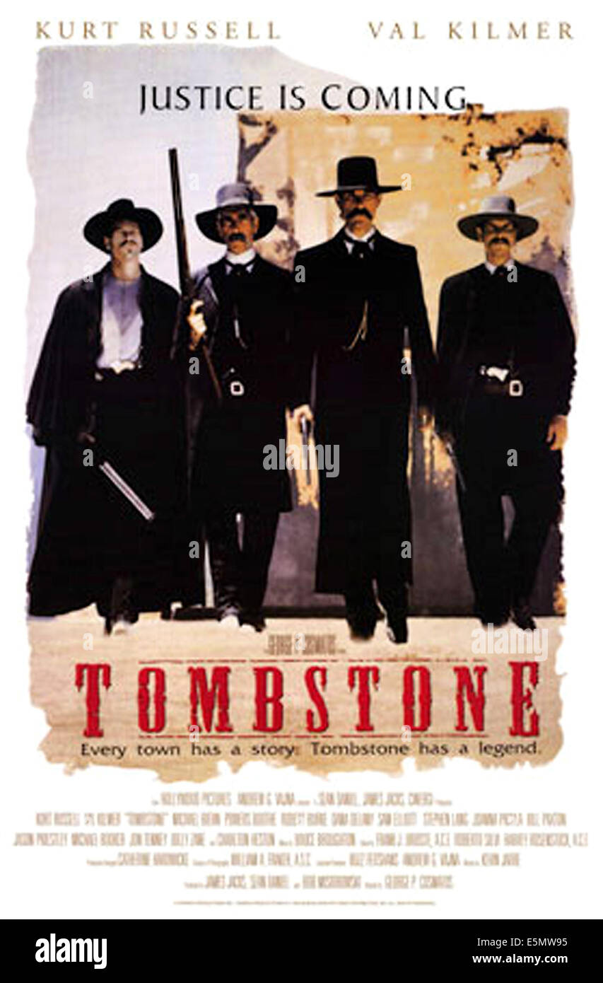 TOMBSTONE, movie poster art, 1993. Stock Photo