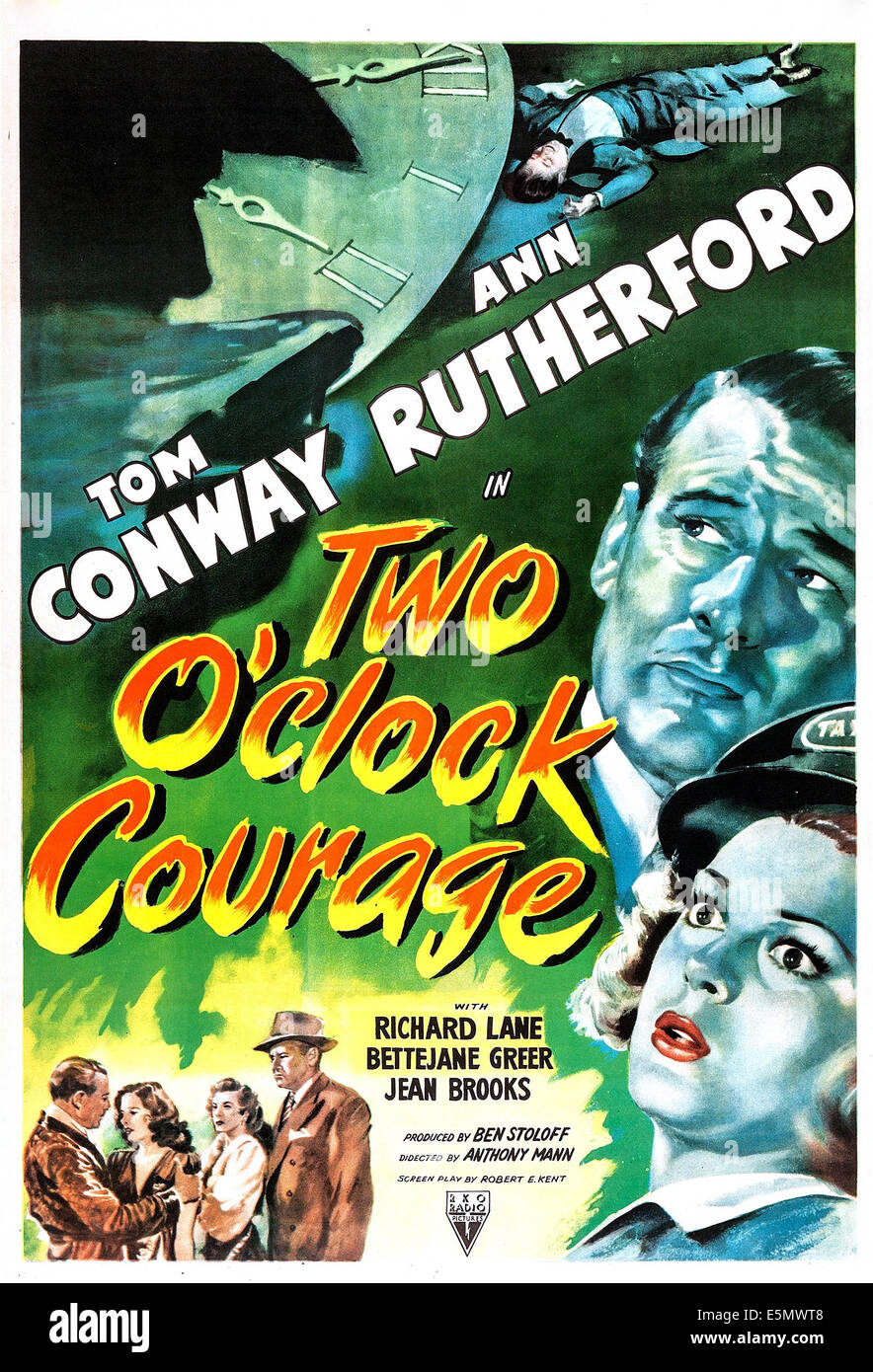 TWO O'CLOCK COURAGE, US poster, Tom Conway, Ann Rutherford, 1945 Stock Photo