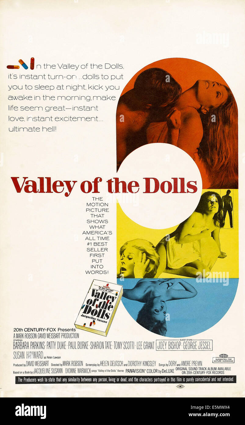 VALLEY OF THE DOLLS, Sharon Tate (top right); middle row left to right: Susan Hayward, Patty Duke,   1967. ©20th Century-Fox Stock Photo