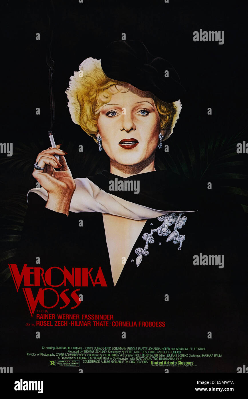 VERONIKA VOSS, (aka DIE SEHNSUCHT DER VERONIKA VOSS), US poster art, Rosel Zech, 1982 ©United Artists/courtesy Everett Stock Photo