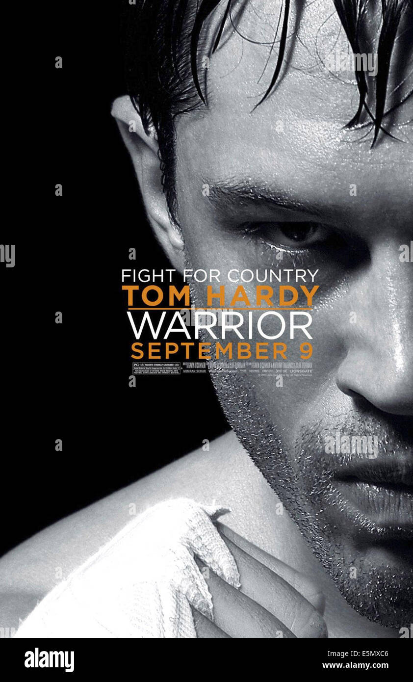 WARRIOR, Tom Hardy on US poster art, 2011, ©Lionsgate/courtesy Everett Collection Stock Photo