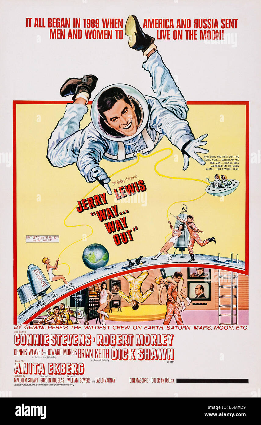 WAY... WAY OUT, US poster art, Jerry Lewis, 1966, TM & Copyright © 20th Century Fox Film Corp. All rights reserved/courtesy Stock Photo