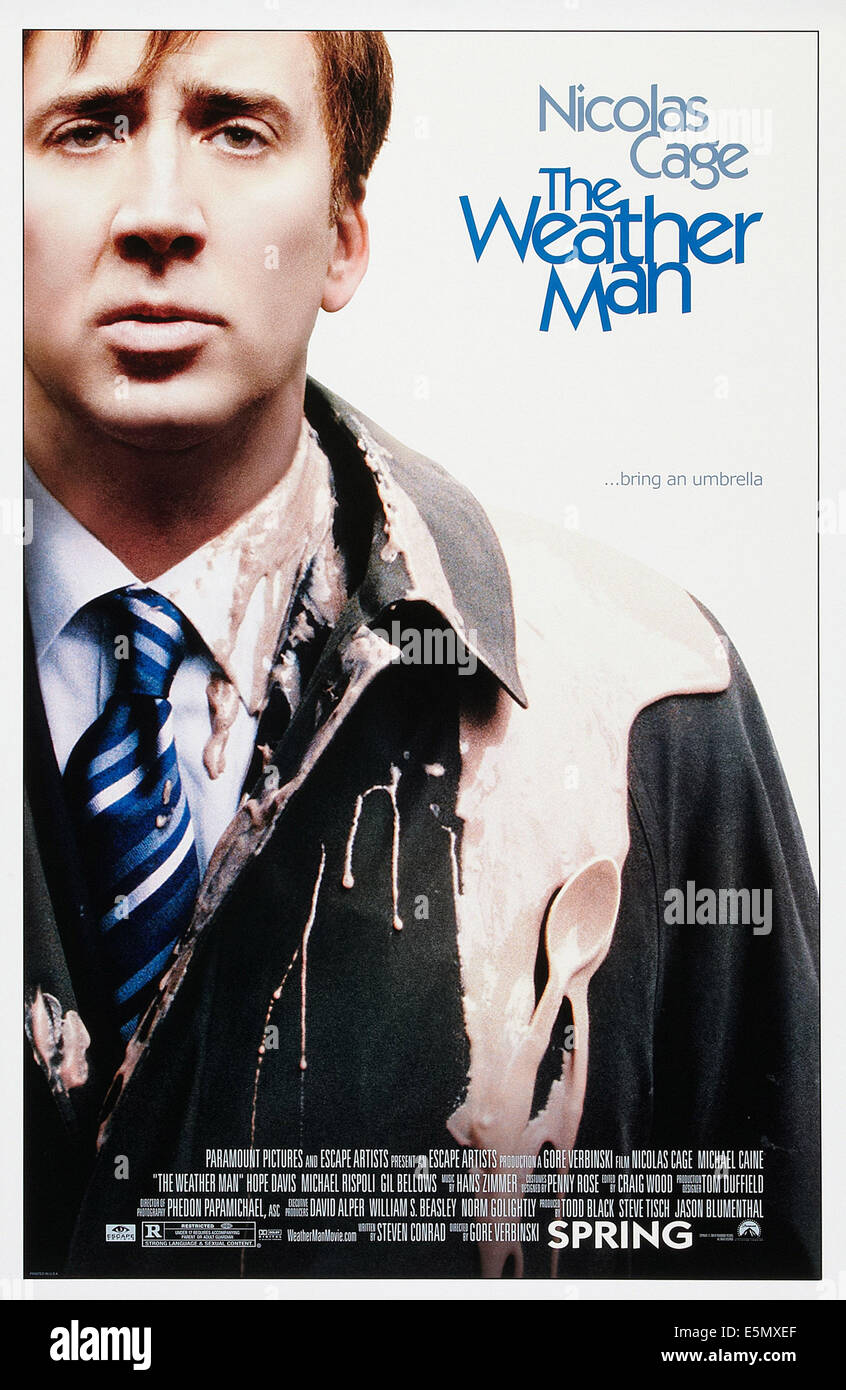 THE WEATHER MAN, US advance poster art, Nicolas Cage, 2005. ©Paramount/courtesy Everett Collection Stock Photo