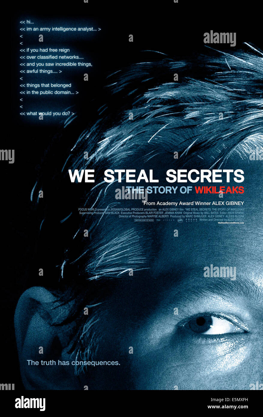 WE STEAL SECRETS: THE STORY OF WIKILEAKS, US poster art, 2013. ©Focus World/Courtesy Everett Collection Stock Photo