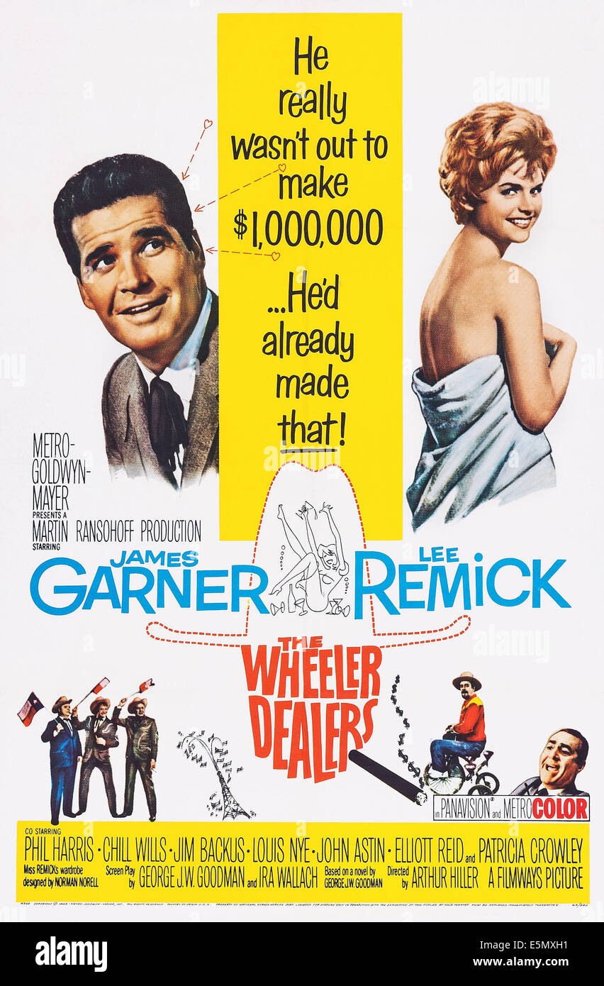 THE WHEELER DEALERS, US poster art, from top left James Garner, Lee