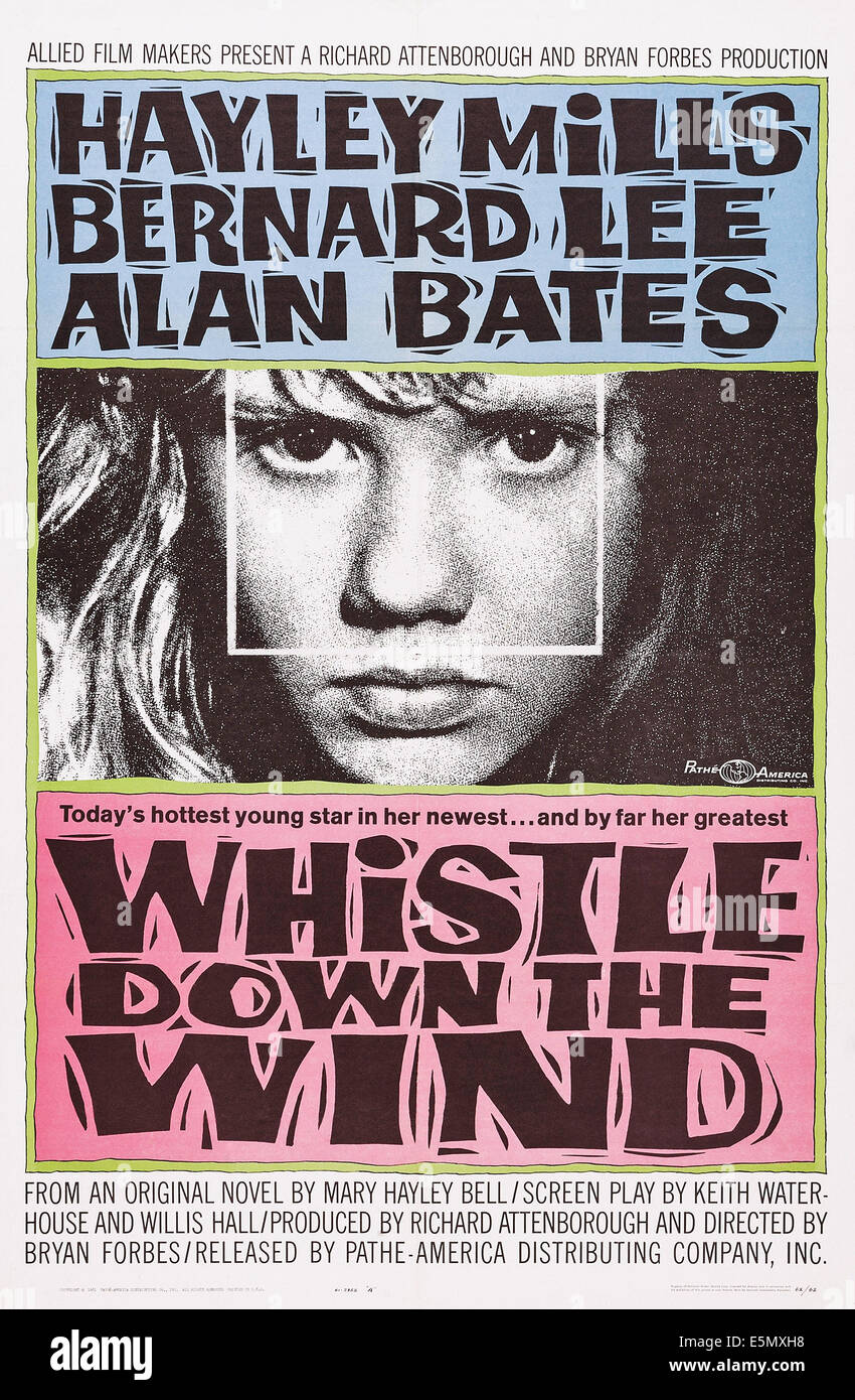 WHISTLE DOWN THE WIND, US poster art, Hayley Mills, 1961 Stock Photo