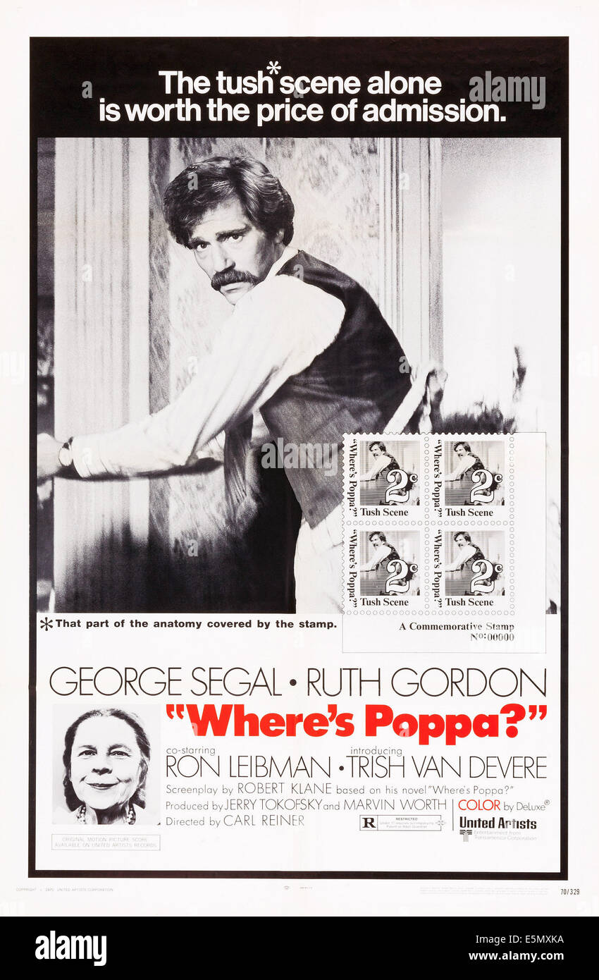 WHERE'S POPPA?, US poster art, from top: George Segal, Ruth Gordon, 1970 Stock Photo
