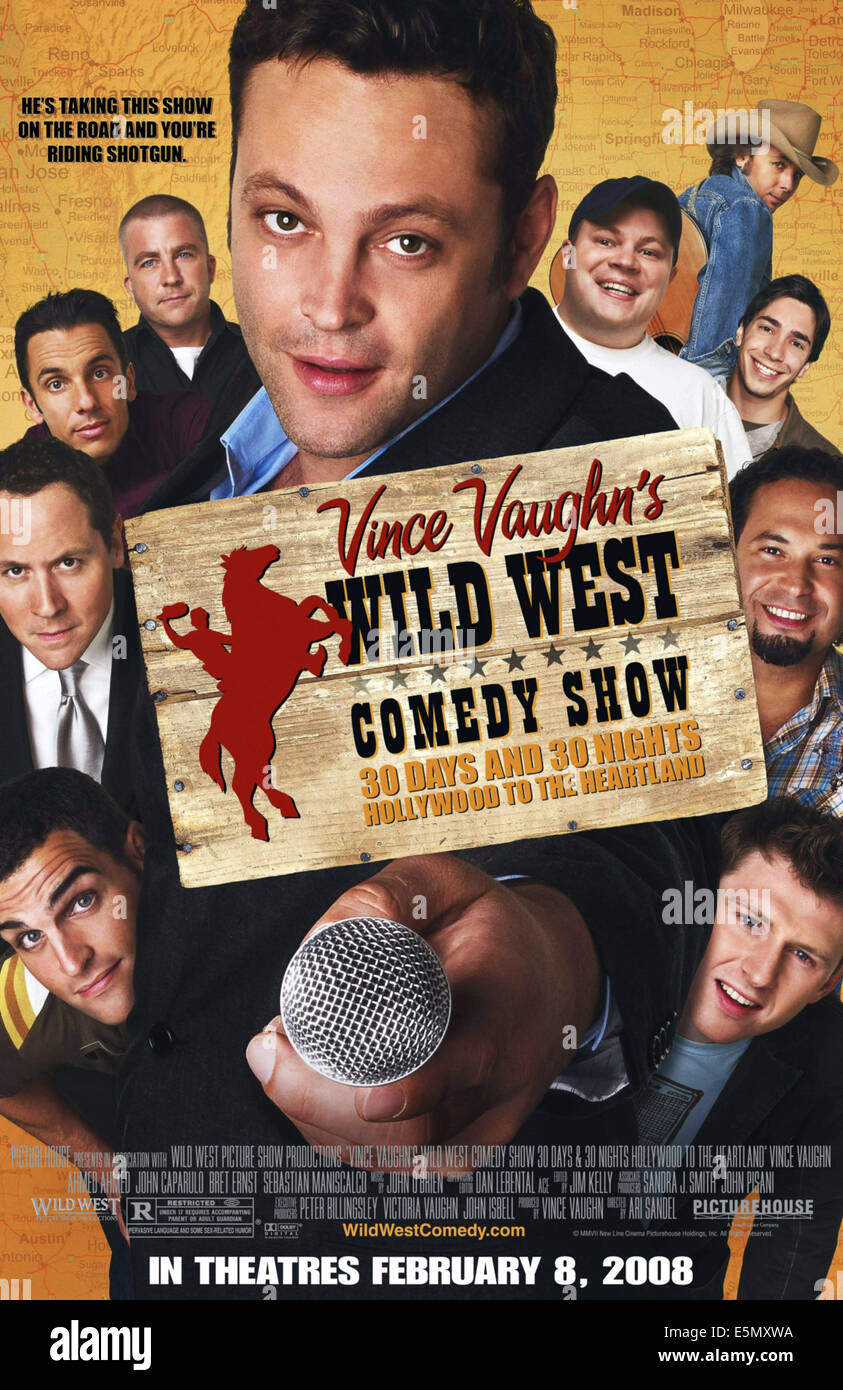 WILD WEST COMEDY SHOW: 30 DAYS & 30 NIGHTS - HOLLYWOOD TO THE HEARTLAND, clockwise from center: Vince Vaughn, John Caparulo, Stock Photo