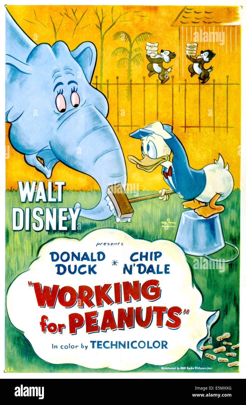 WORKING FOR PEANUTS, Donald Duck, Chip N' Dale, 1953. © Walt Disney Prod. /  Courtesy: Everett Collection Stock Photo - Alamy