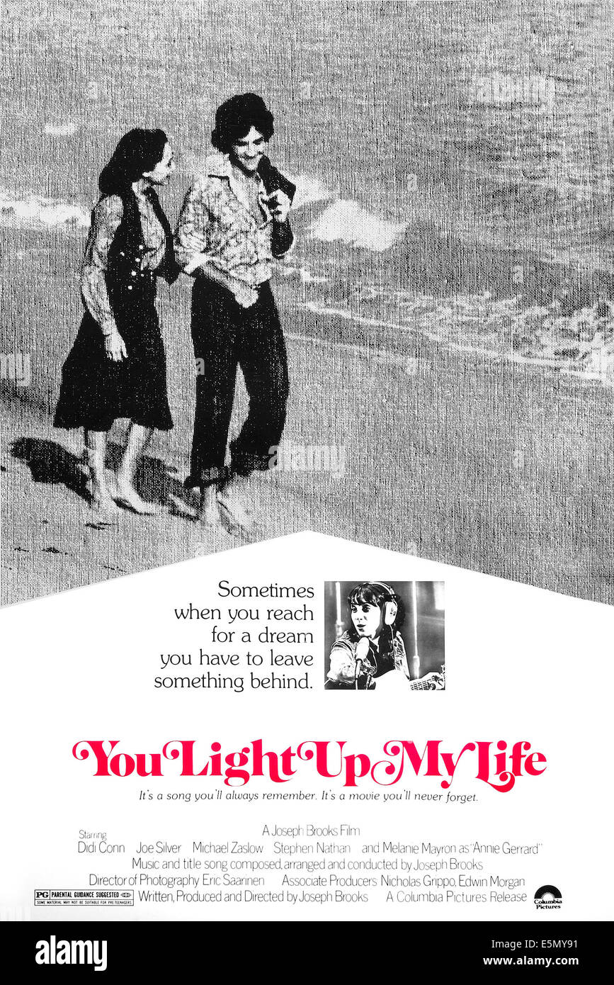 YOU LIGHT UP MY LIFE, US poster art, Didi Conn (left and bottom), Michael Zaslow (top right), 1977. ©Columbia Pictures/courtesy Stock Photo