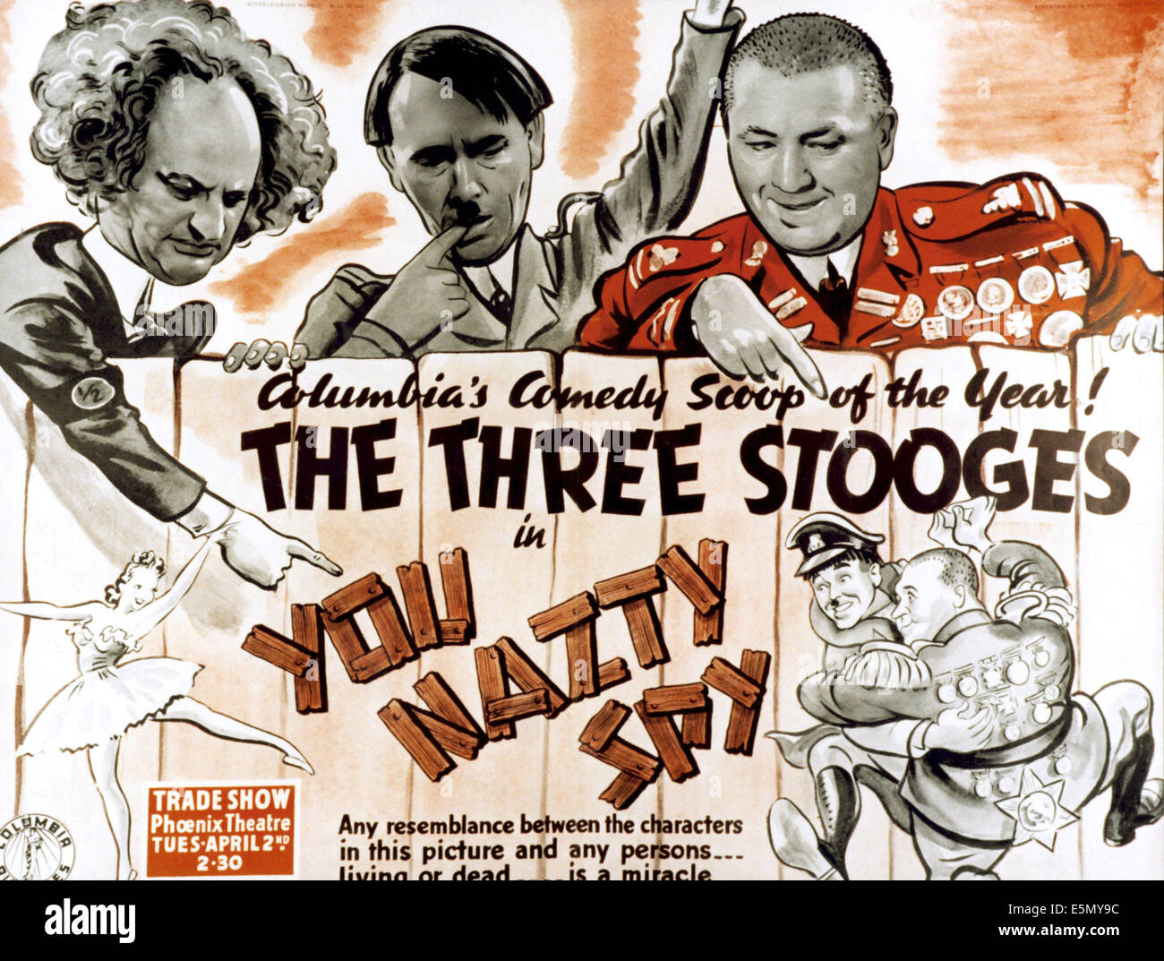 YOU NAZTY SPY, from left: Larry Fine, Moe Howard, Curly Howard (The Three Stooges), 1940 Stock Photo