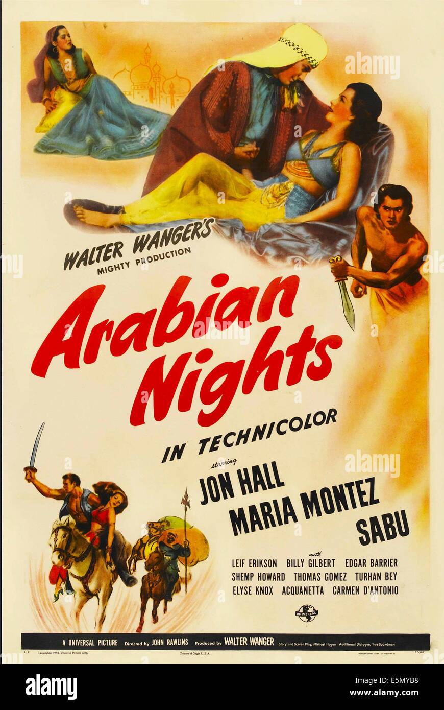 ARABIAN NIGHTS, 1942, Poster art Stock Photo