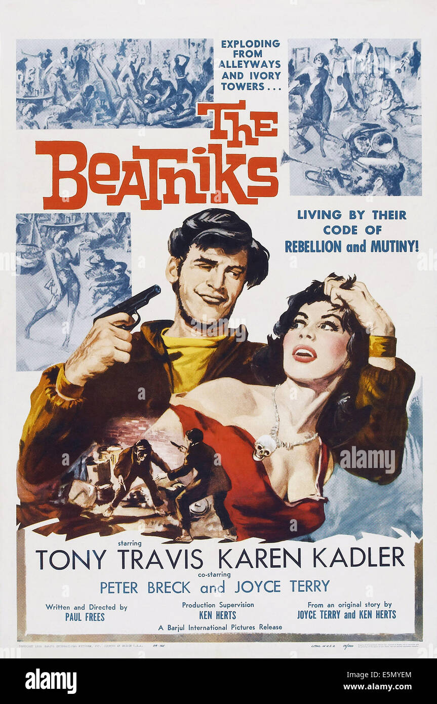THE BEATNIKS, Peter Breck, Karen Kadler, poster art, 1960 Stock Photo