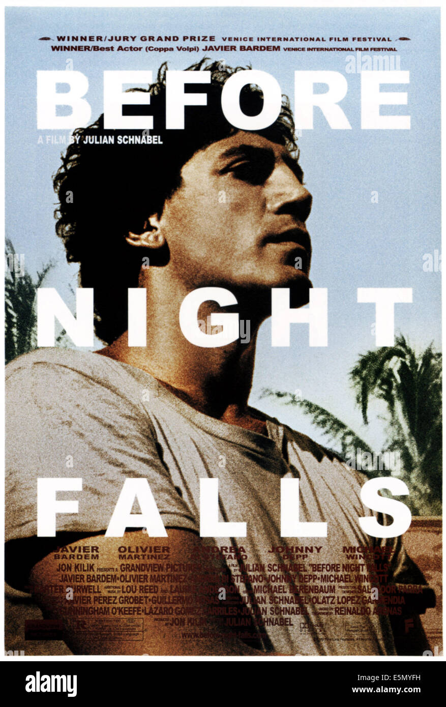 BEFORE NIGHT FALLS, Javier Bardem, 2000, ©Fine Line Features/courtesy