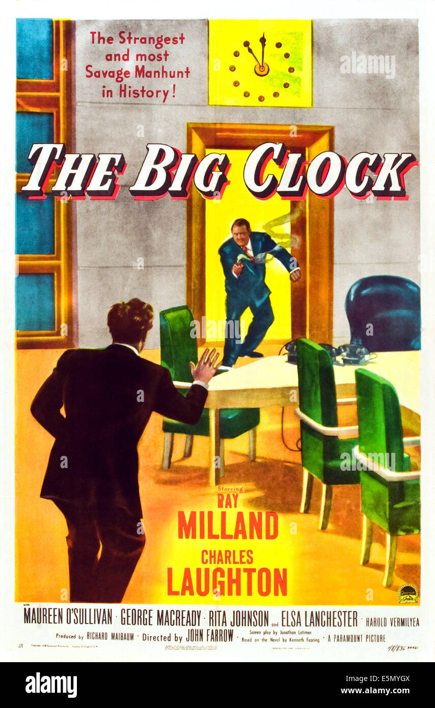THE BIG CLOCK, US poster art, Ray Milland, 1948 Stock Photo Alamy