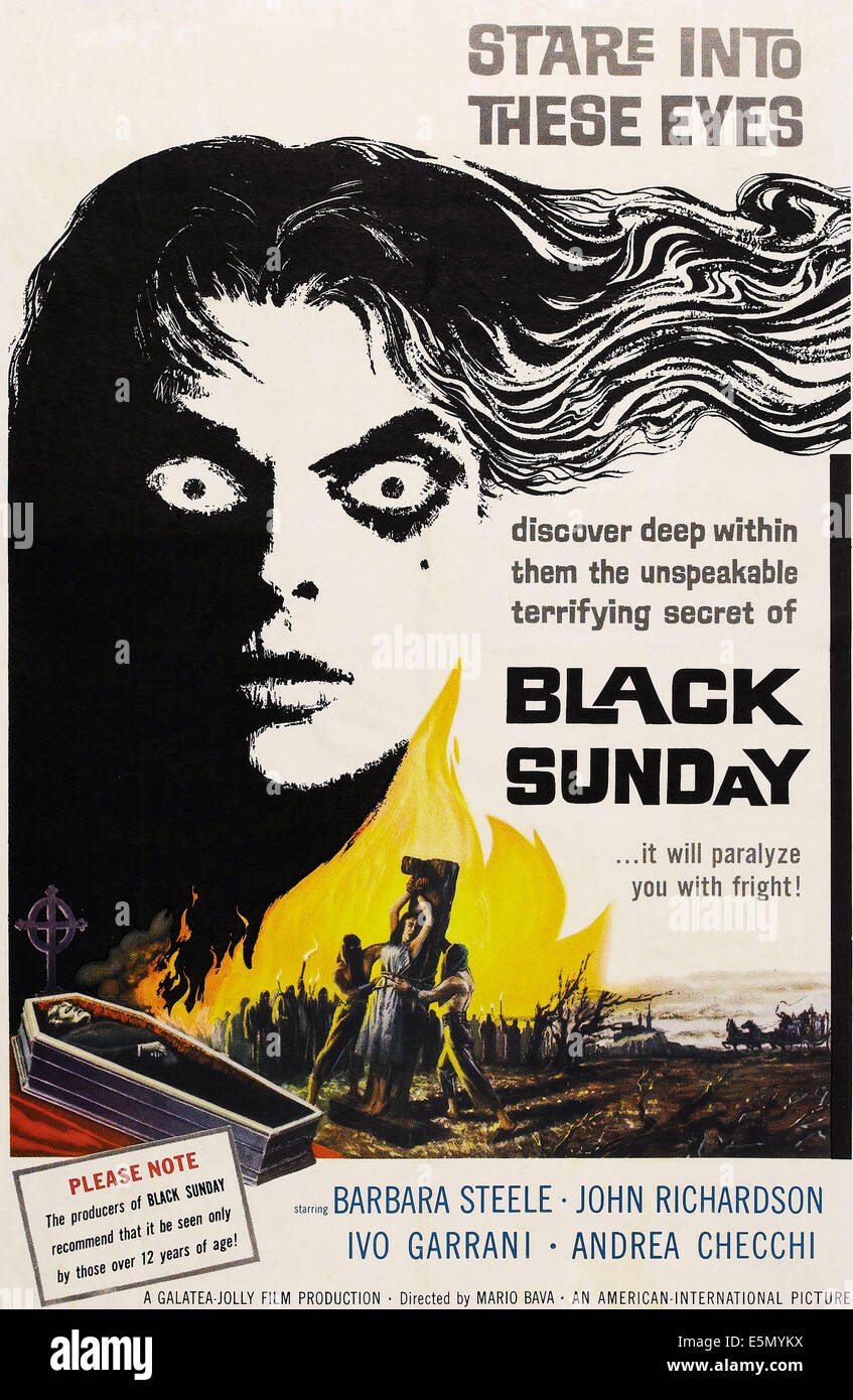 BLACK SUNDAY, Barbara Steele, one-sheet poster art, 1960. Stock Photo