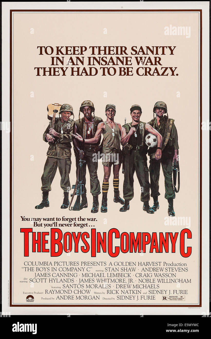 THE BOYS IN COMPANY C, far left Craig Wasson, Stan Shaw (second from
