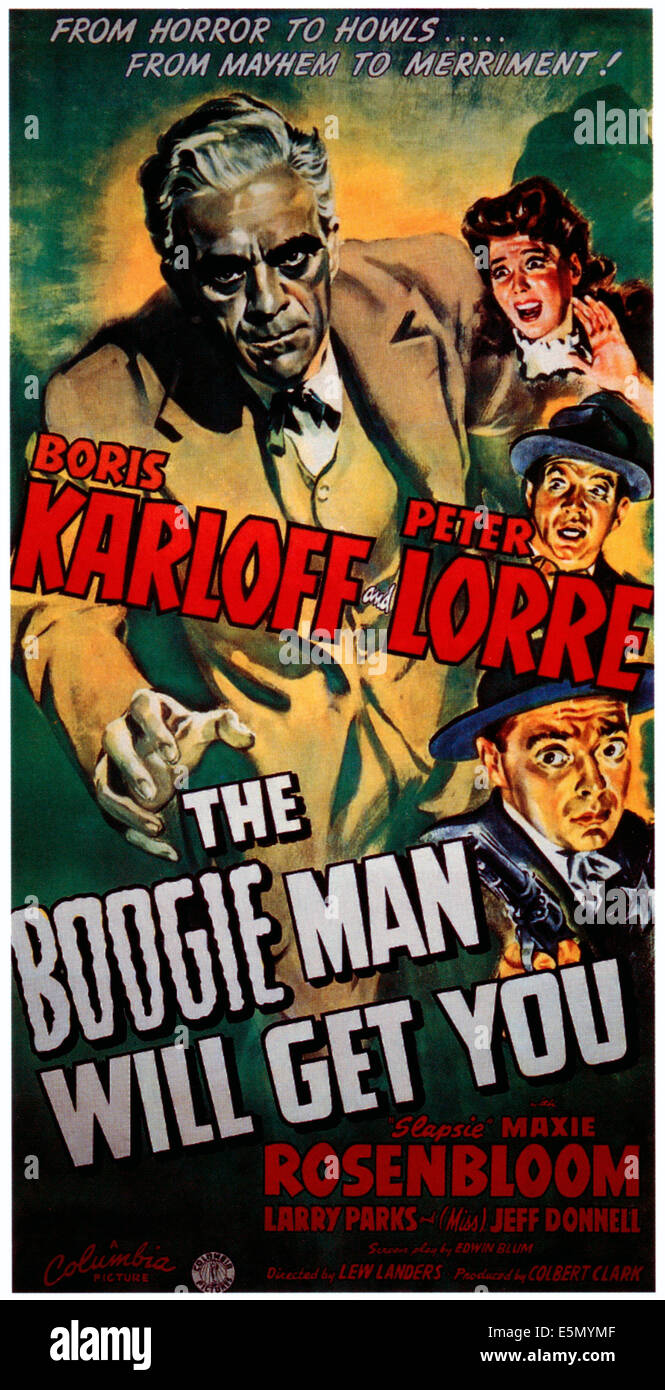 THE BOOGIE MAN WILL GET YOU, Boris Karloff, Peter Lorre (bottom right), 1942 Stock Photo