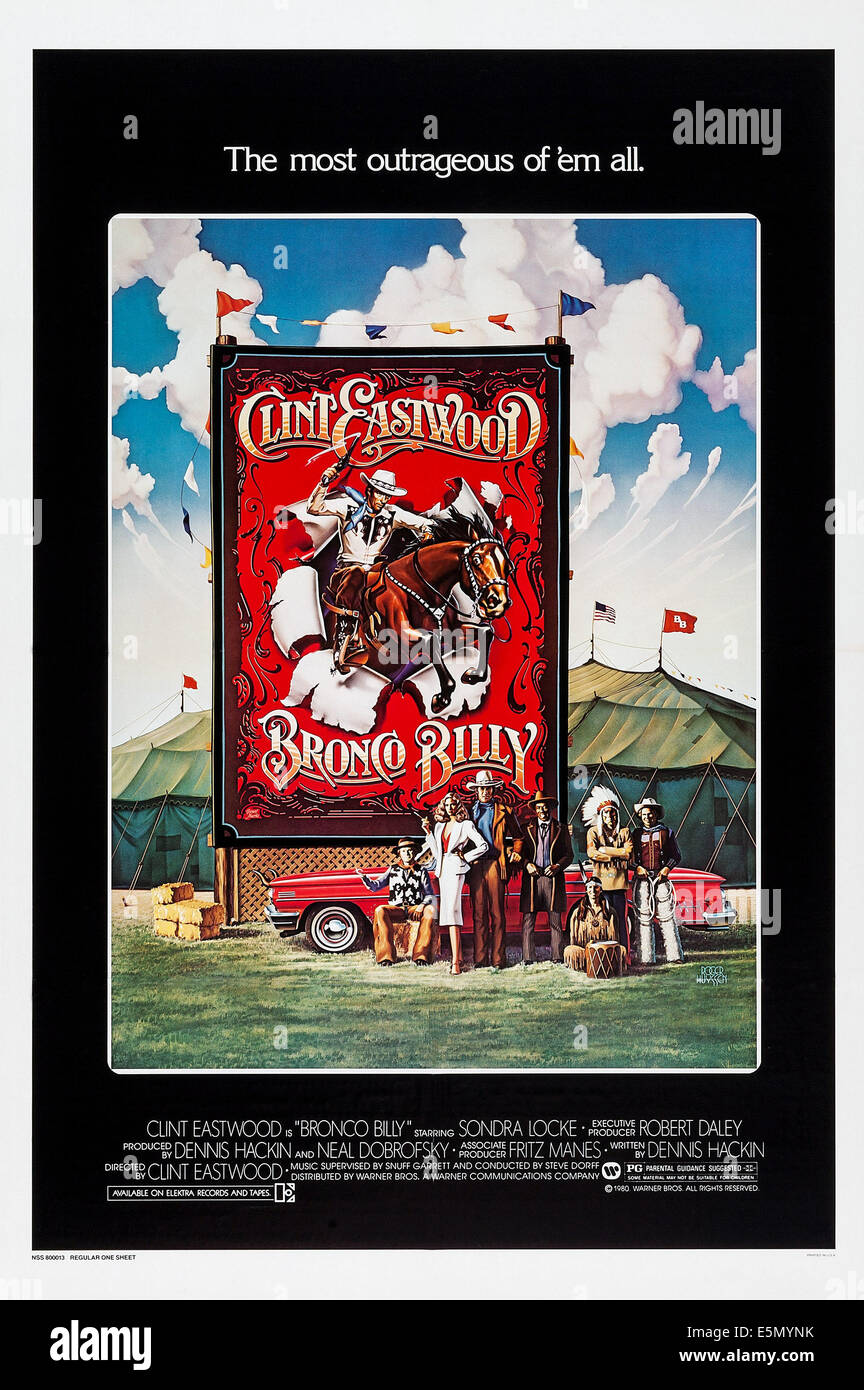 BRONCO BILLY, US poster, Clint Eastwood, 1980, © Warner Bros/courtesy Everett Collection Stock Photo
