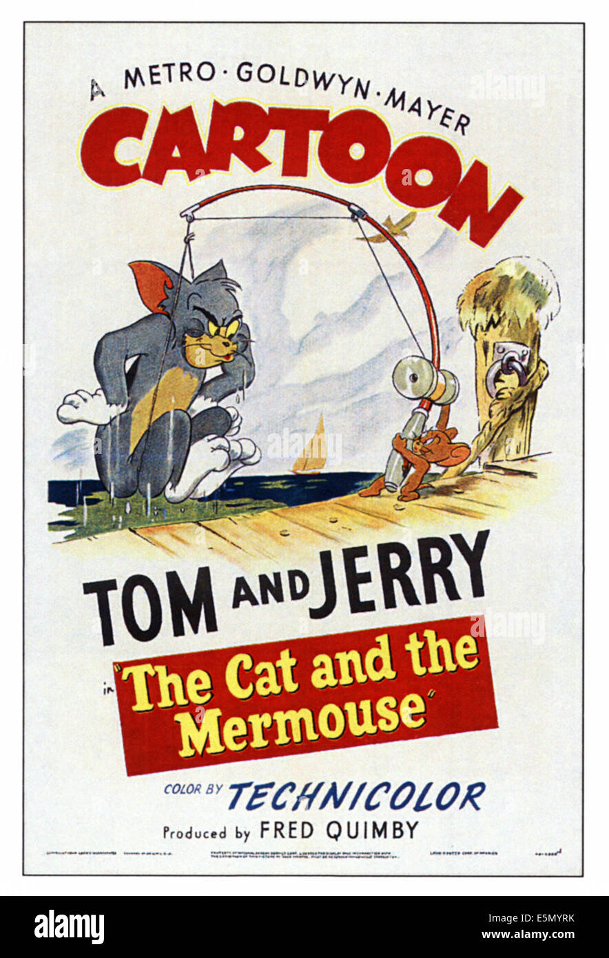 THE CAT AND THE MERMOUSE, from left: Tom, Jerry, 1949. Stock Photo