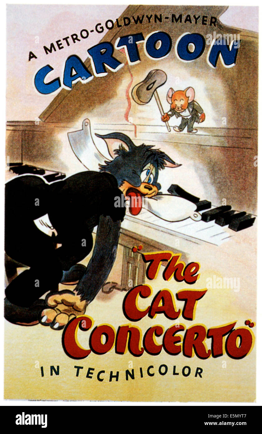 THE CAT CONCERTO, from left: Tom, Jerry, 1947 Stock Photo