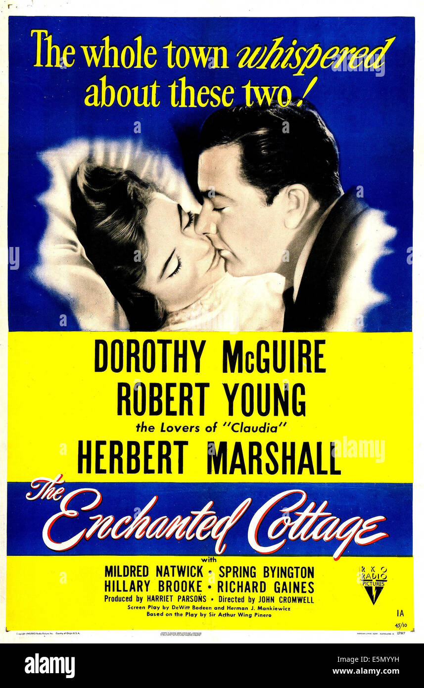 THE ENCHANTED COTTAGE, US poster, Dorothy McGuire, Robert Young, 1945 Stock Photo