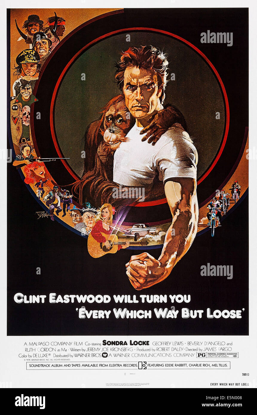EVERY WHICH WAY BUT LOOSE, US poster, Clint Eastwood, 1978. © Warner 