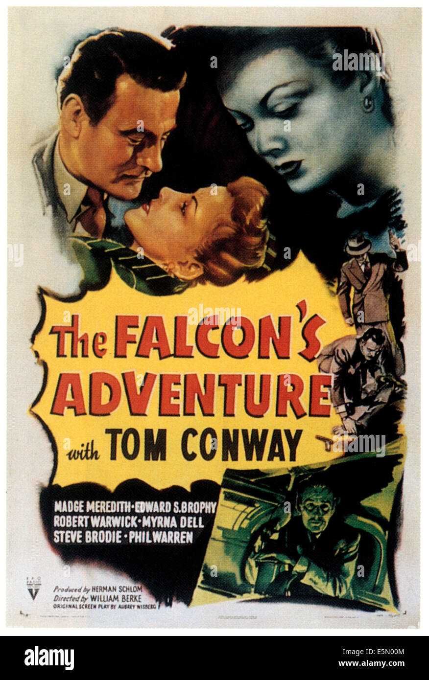 THE FALCON'S ADVENTURE, Tom Conway, 1946 Stock Photo