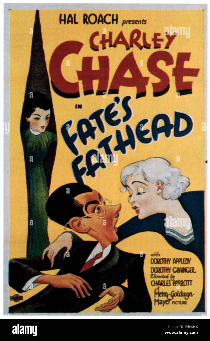 FATE'S FATHEAD, center: Charley Chase, 1934. Stock Photo