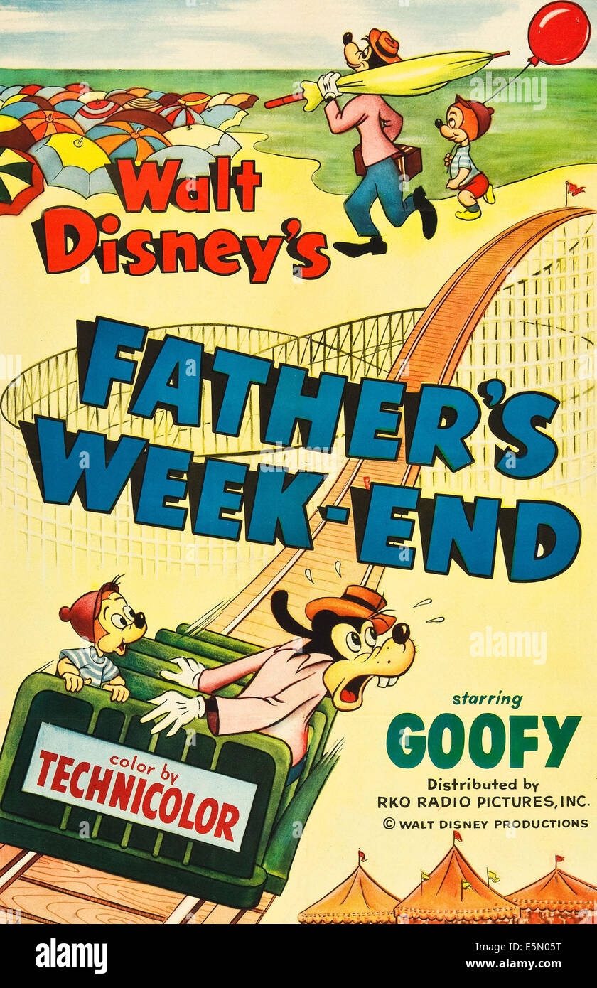 FATHER'S WEEK-END, top left and bottom right: Goofy, 1953. Stock Photo