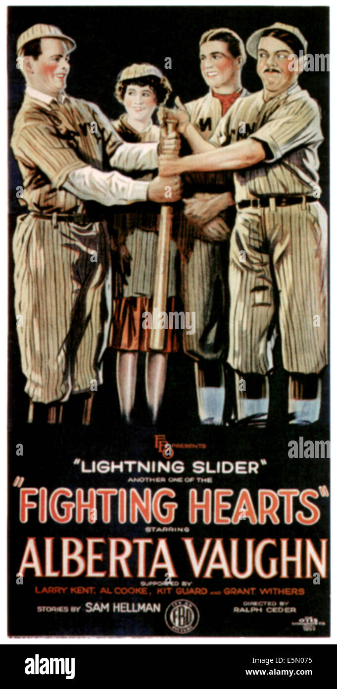 FIGHTING HEARTS, poster art for 'Lightning Slider', 1926. Stock Photo