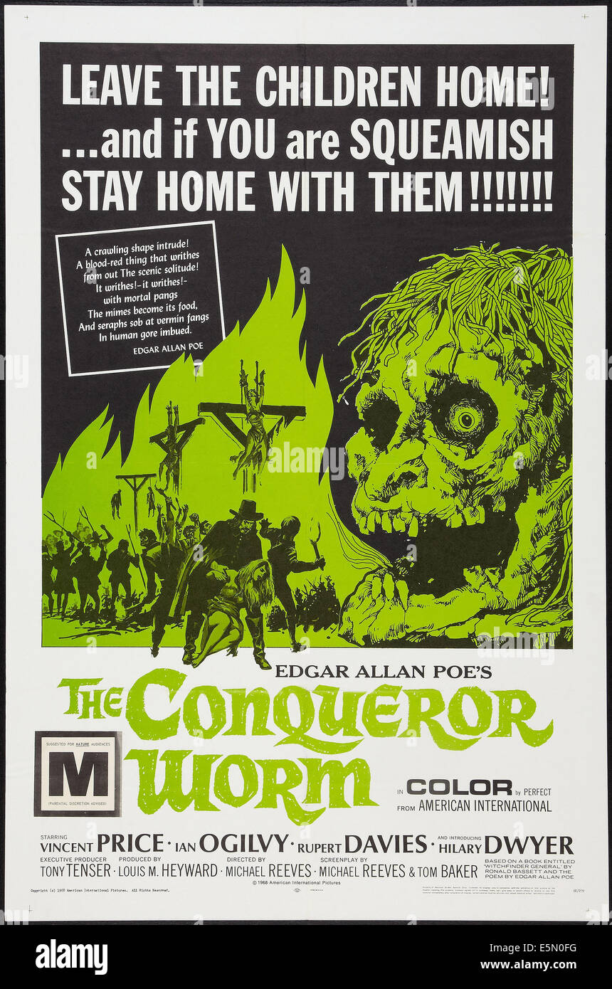 THE CONQUEROR WORM, (aka WITCHFINDER GENERAL), poster art, 1968 Stock Photo