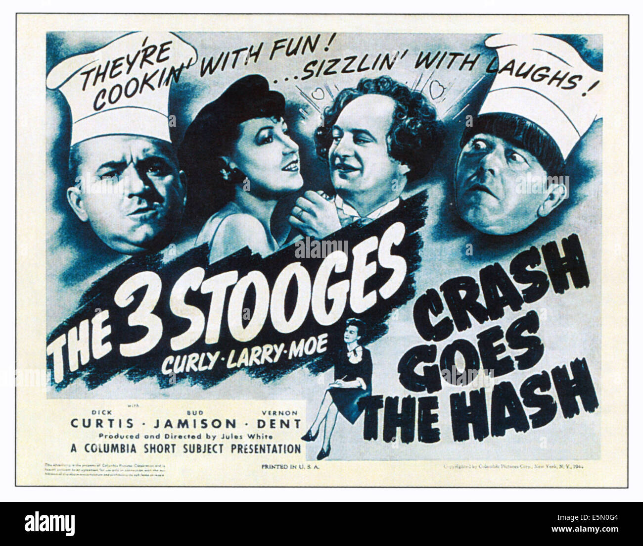 CRASH GOES THE HASH, The Three Stoogesfrom left Curly Howard, Larry Fine (second from right