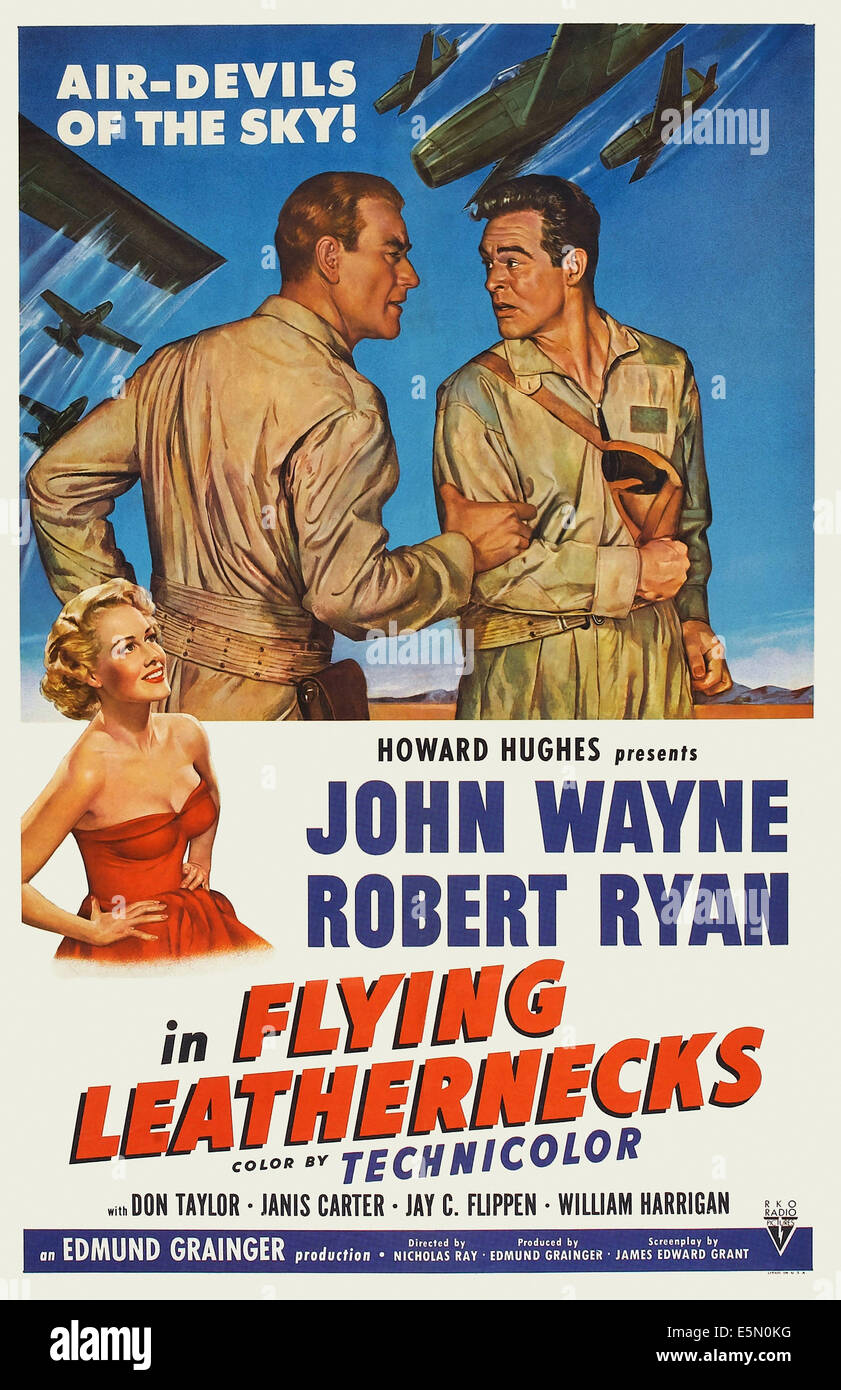 FLYING LEATHERNECKS, John Wayne, Robert Ryan, Janis Carter (bottom left), 1951 Stock Photo