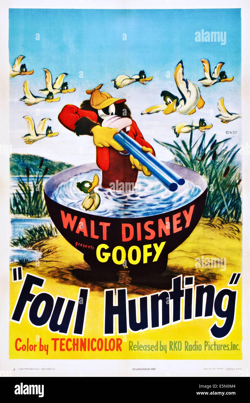 FOUL HUNTING, US poster, Goofy, 1947 Stock Photo