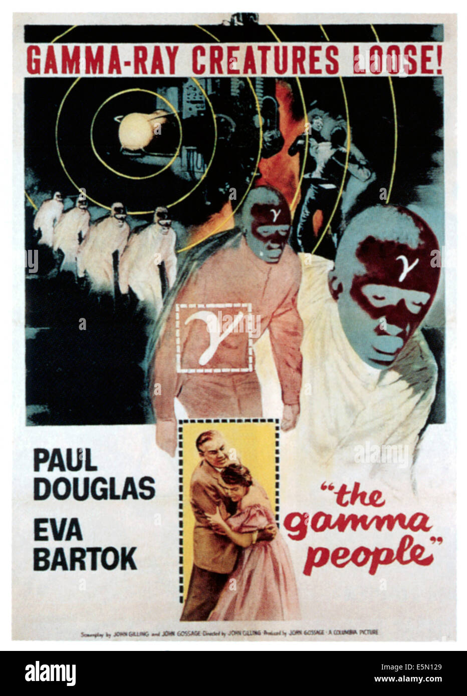 GAMMA PEOPLE, bottom from left: Paul Douglas, Eva Bartok, 1956. Stock Photo