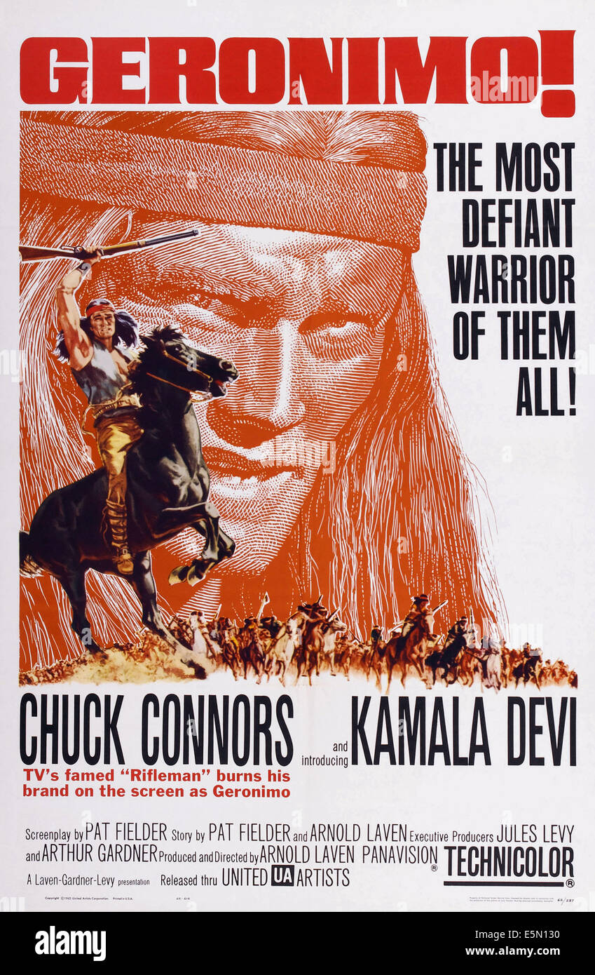 GERONIMO!, US poster art, Chuck Connors, 1962. Stock Photo